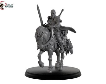 Witch Hunter Mounted - Signum Games - 3D Printed Resin Fantasy Miniature