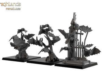 Bat Swarms by Highlands Miniatures | Transilvania The Fallen Realm | 3D Printed Resin Fantasy Miniature