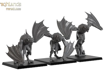 Crypt Bats by Highlands Miniatures | Transilvania The Fallen Realm | 3D Printed Resin Fantasy Miniature