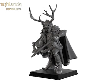 Highborn Feral Elf - Highlands Miniatures - 3D Printed Resin Fantasy Miniature - 32/28mm Scale