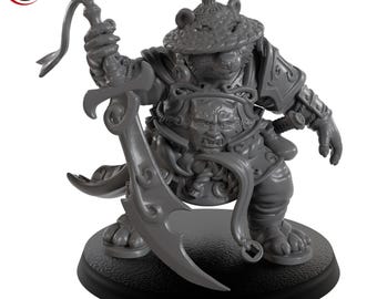Panda Warrior with Golden Sword - Signum Games - 3D Printed Resin Fantasy Miniature