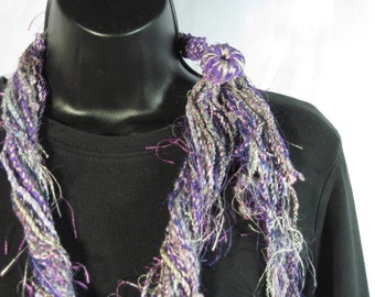 Lavenders and Lilacs  Fiber Necklace