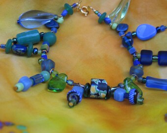 Dangled Up NW Blues and Greens Bracelet