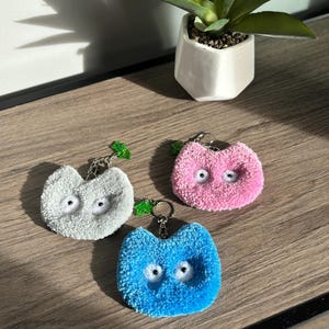 Mini Totoro Bag Charm | Tufted Acrylic Yarn Accessory | Cute Kawaii Keychain