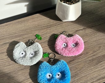 Mini Totoro Bag Charm | Tufted Acrylic Yarn Accessory | Cute Kawaii Keychain