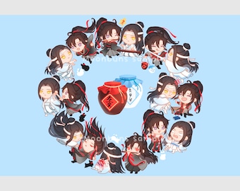 MDZS Wangxian Art Print, Wei Wuxian, Lan Wangji, Mo Dao Zu Shi, Untamed, Moonbuns