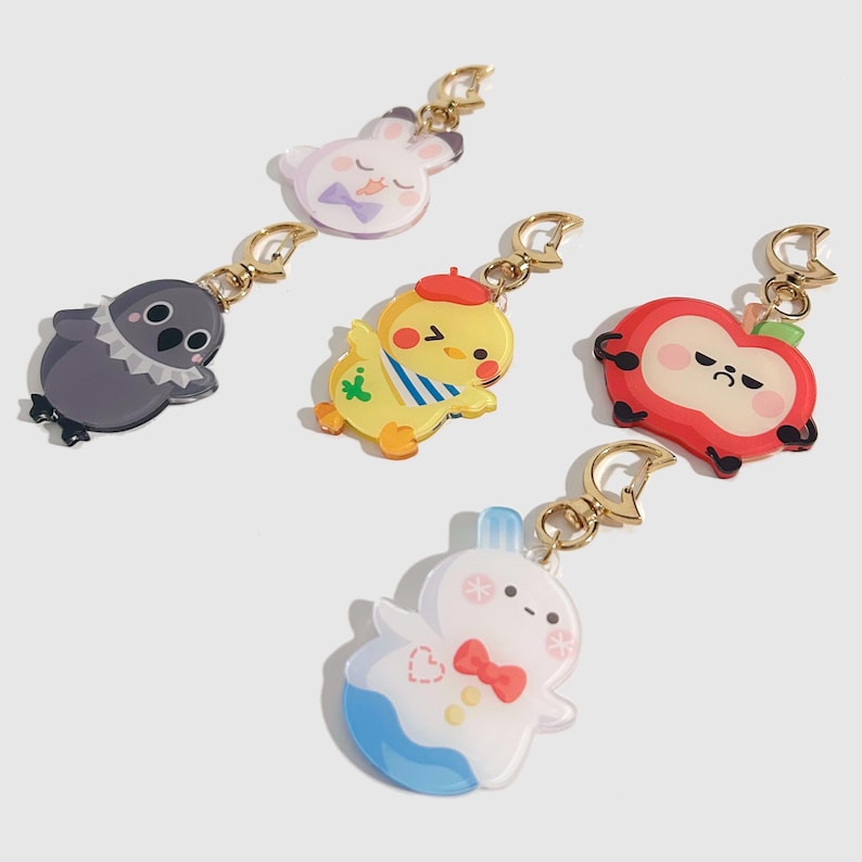 Love and Deepspace Mascot Keychains, LADS, Sylus, Caleb, Rafayel, Zayne, Xavier, LADS, Mephisto, Moonbuns