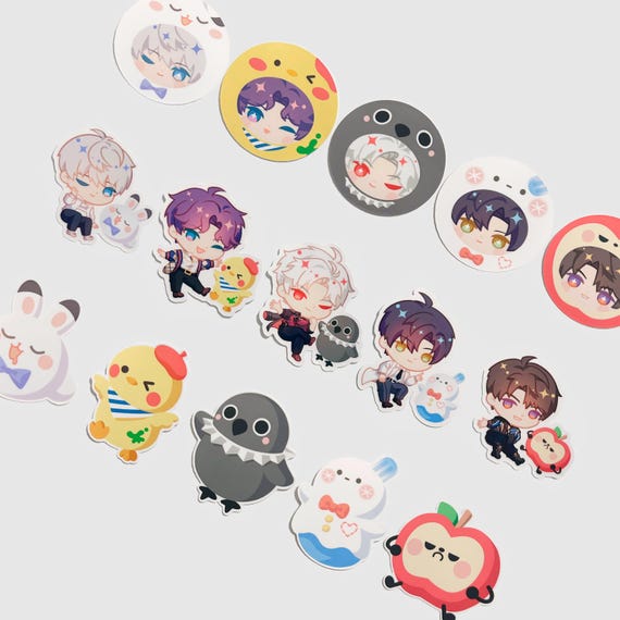 Love and Deepspace Stickers Set, LADS, Sylus, Caleb, Rafayel, Xavier, Zayne, by Moonbuns