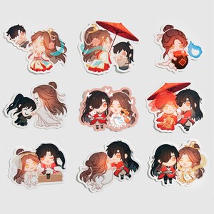 Heaven Official&#39;s Blessing Stickers, TGCF, Xie lian, Hua cheng, Danmei, Mxtx, Moonbuns