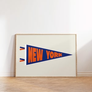 Retro New York Pennant Flag Print: NYC Wall Art (Digital Download)