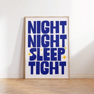 Night Night Sleep Tight Print: Funky Nursery Decor (Digital Download)