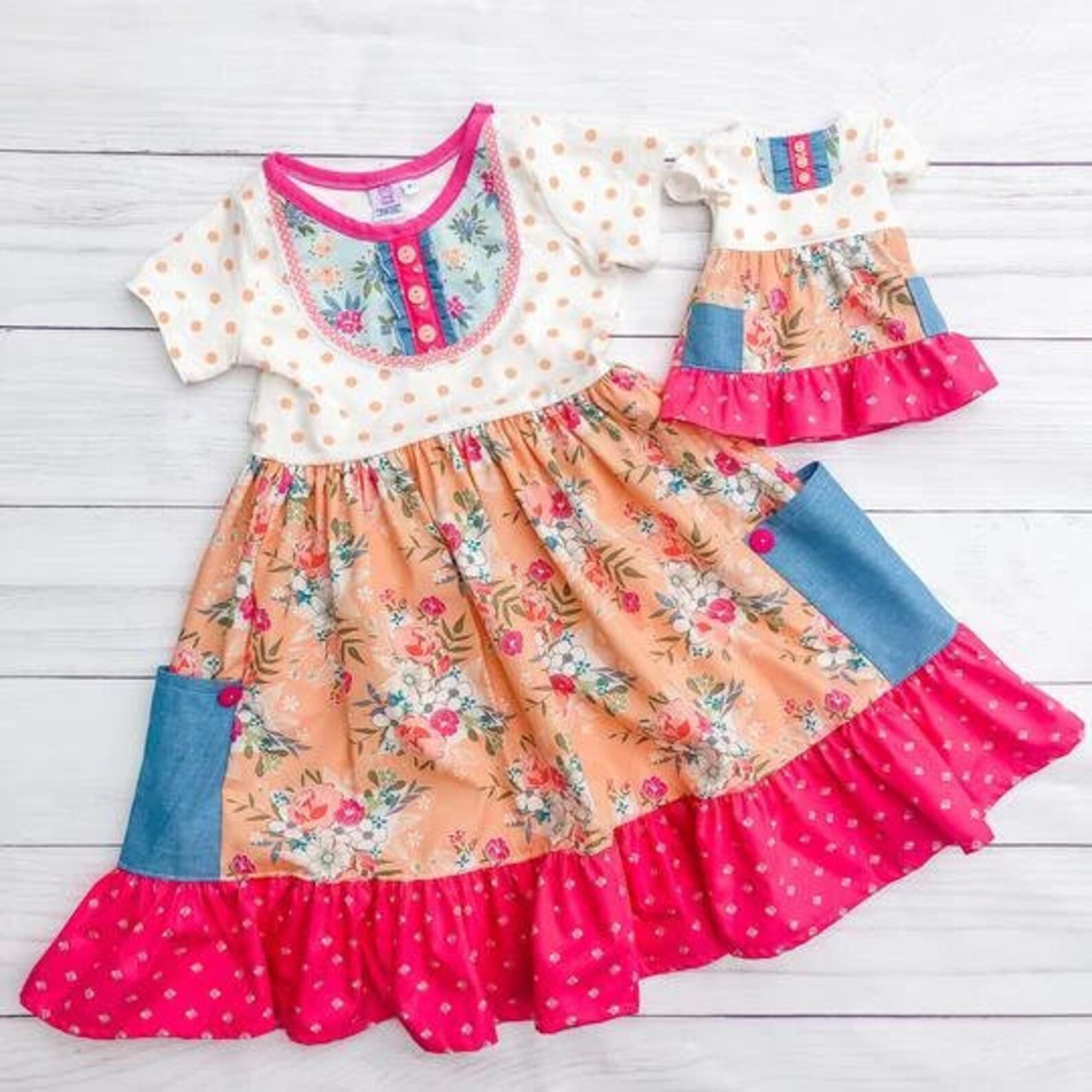 Just Peachy 18 Inch Doll Dress Matching Doll and Girl Etsy