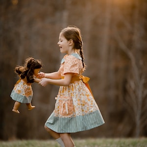Daisy Jane 18 pouces robe de poupée, poupée assortie et tenues de fille, vêtements de poupée faits à la main, robe danniversaire pour filles, cadeaux pour filles image 9