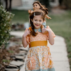 Daisy Jane 18 Inch Doll Dress, Matching Doll and Girl Outfits, Handmade Doll Clothes, Girls Birthday Dress, Gifts for girls image 3