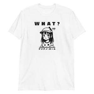 Nannano Girl Japanese Aesthetic Shirt – Kawaii Anime Streetwear | Cute Confused Girl Tee | Vaporwave Harajuku Style Shirt