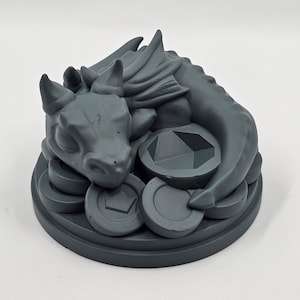 3D Printed Sleeping Baby Dragon Dice Guardian - Paint Your Own- for Fantasy RPG Tabletop Games. Board Game Accessories, Dungeon Master Gifts