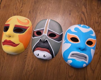 3 Ninjas Mask Set - 3D Printed Prop Replica - Full Color Display Pieces - 90s Movie Cosplay Costume - Adult Size