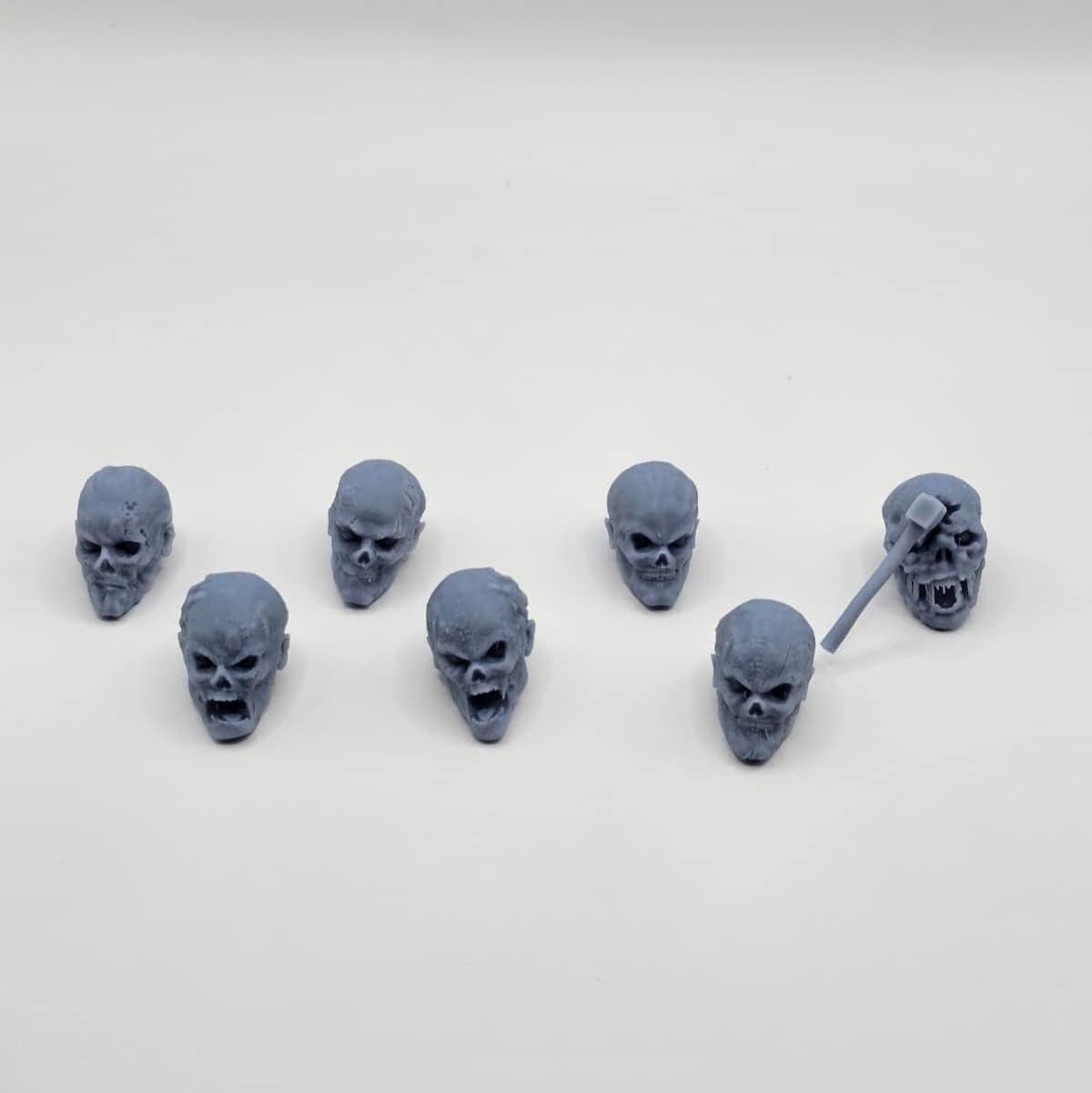 Custom 3D Printed Zombie Head Pack - 1/12 Scale for 6-inch Figures