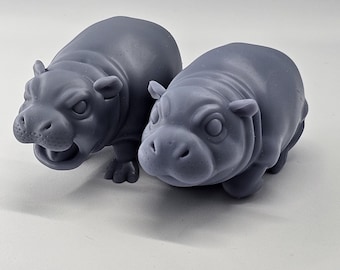 Mini Moo Deng Hippo 3D Printed, Miniature Hippo, Moo Deng Baby Pygmy Hippo 3D Printed Figure, Haggis Mini Hippo. Choose from different poses