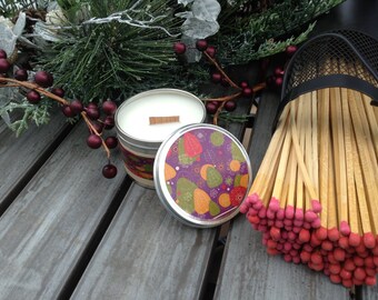 Handmade Soy Candle | Pine Scented Soy Candle | Wood Wick Candles | Travel Tin Candles from Chickenmash Farm