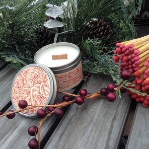 Wood Wick Soy Wax Candle | Peppermint Scented Candle | Travel Tin Candles from Chickenmash Farm