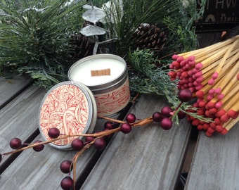 Wood Wick Soy Wax Candle | Peppermint Scented Candle | Travel Tin Candles from Chickenmash Farm