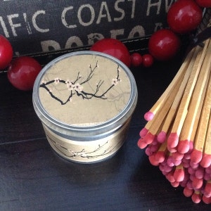 Handmade Soy Candles | Wood Wick Candles | Travel Tin Candle | Japanese Cherry Blossom Fragrance from Chickenmash Farm