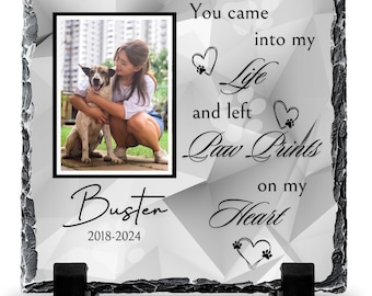 Placa conmemorativa personalizada para mascotas: agregue foto, nombre y fechas. Placa conmemorativa. Regalo personalizado por la pérdida de una mascota. Marcador de tumba personalizado para recordar a una mascota.