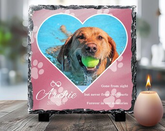 Placa conmemorativa personalizada para mascotas: agregue foto, nombre y fechas. Placa conmemorativa. Regalo personalizado por la pérdida de una mascota. Marcador de tumba personalizado para recordar a una mascota.