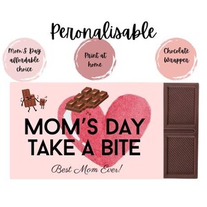 Personalisierbare Muttertag Schokolade Etikett Wrapper SOFORT DOWNLOAD Candy Bar Wrapper, Hershey, Aldi, Templett, Printable, Geschenk für Mama