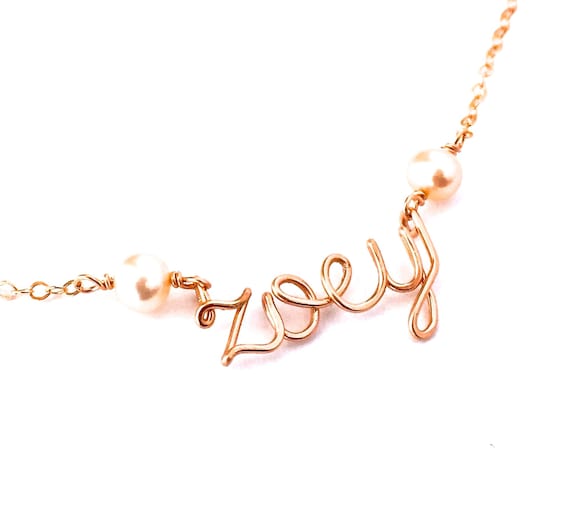 Rose gold name necklace etsy deals