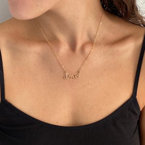 Gold Name Necklace: Personalized Lowercase Wire Script Heirloom image 4