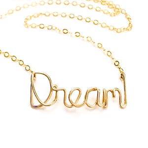 Gold Name Necklace. Personalized 14k Gold Name Chain. Custom Script Name Necklace by Aziza Jewelry.