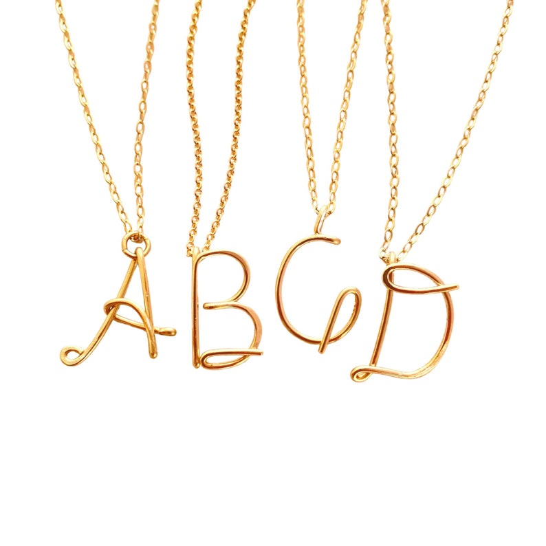 Gold Initial Necklace. Personalized 14k Gold Fill Initial Name Etsy