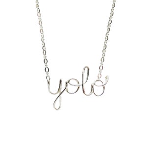 Silver YOLO- You Only Live Once Necklace Sterling Silver