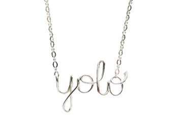 Silver YOLO- You Only Live Once Necklace Sterling Silver