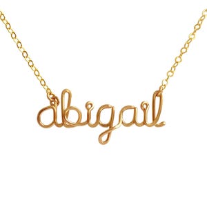 Gold Name Necklace: Personalized Lowercase Wire Script Heirloom image 3