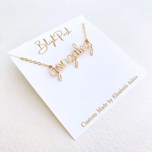 Gold Name Necklace: Personalized Lowercase Wire Script Heirloom image 8