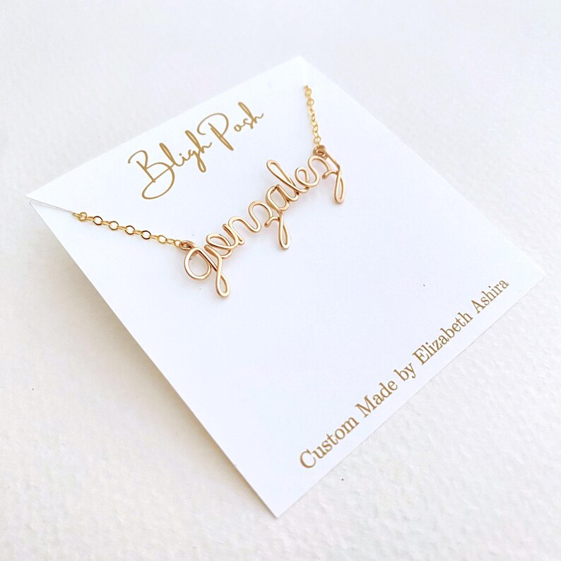 Gold Name Necklace: Personalized Lowercase Wire Script Heirloom image 8
