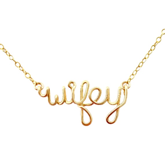 Script Gold Bride Necklace Script Gold Bride Necklace
