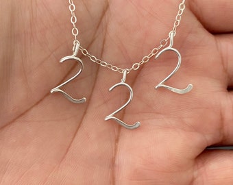 Angel Number Necklace. Sterling Silver Angel Numbers Numerology Necklace