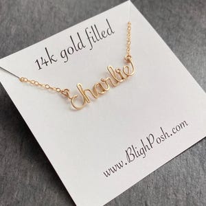 Gold Name Necklace: Personalized Lowercase Wire Script Heirloom image 6