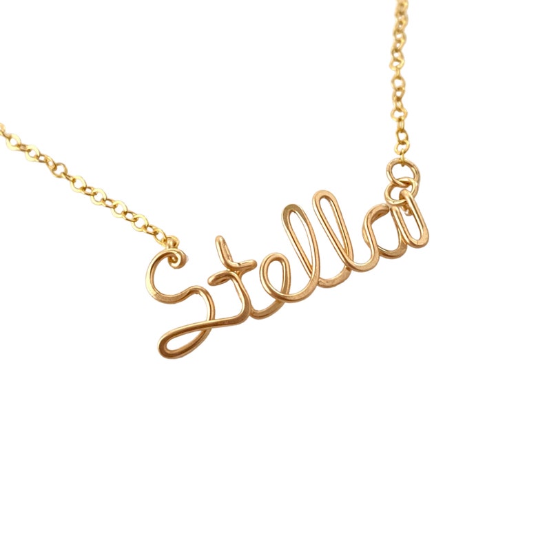 Child Name Necklace. Gold Kids Name Necklace. Custom Girls 14k Gold Filled Necklace. Girls Name Necklace image 7