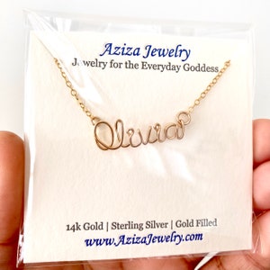 Child Name Necklace. Gold Kids Name Necklace. Custom Girls 14k Gold Filled Necklace. Girls Name Necklace image 6