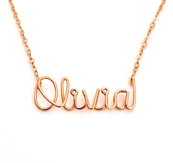 custom necklace rose gold