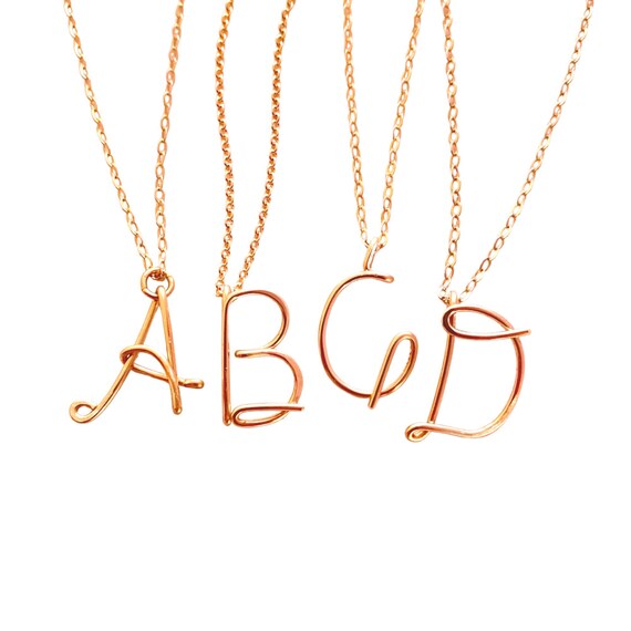 Rose Gold Initial Pendant. Custom 