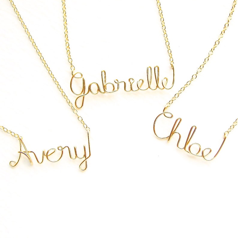 Child Name Necklace. Gold Kids Name Necklace. Custom Girls 14k Gold Filled Necklace. Girls Name Necklace image 3