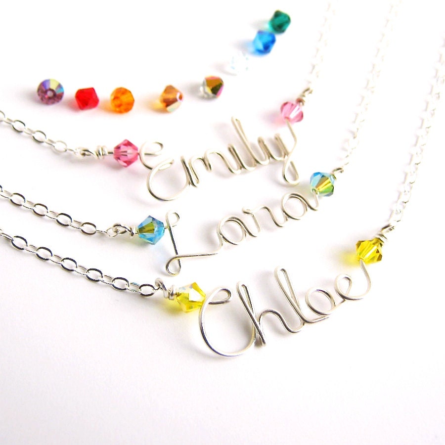 Child Name Necklace. Sterling Silver Little Girls Name Etsy