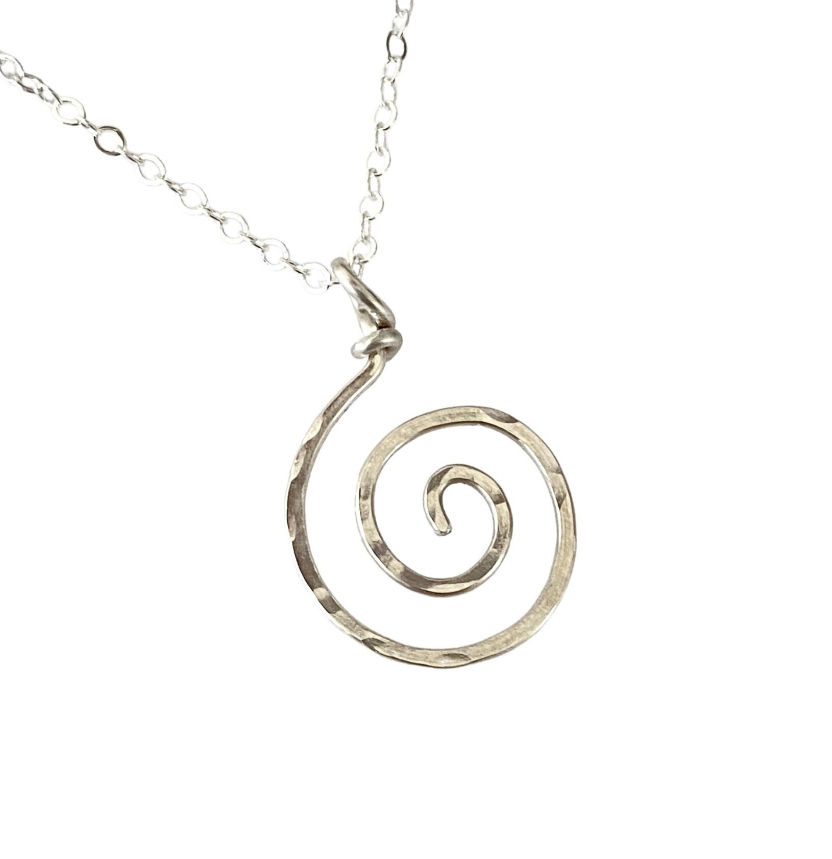 ネックレス・ペンダント Swirl Pendant Necklace #5765 Sterling Silver Spiral Pendant. Sun Swirl Necklace. Chakras