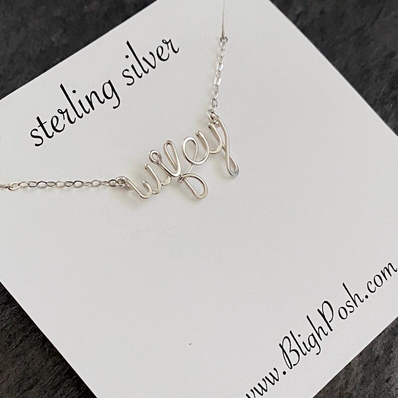 Personalized Sterling Silver Name Necklace: Custom Lowercase Script image 10